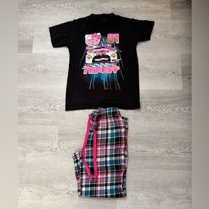 Hello Kitty Black and Pink Graphic Pajama Set size small